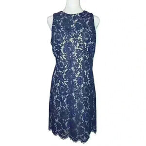 Vince Camuto women's blue and gold lace dress size 6